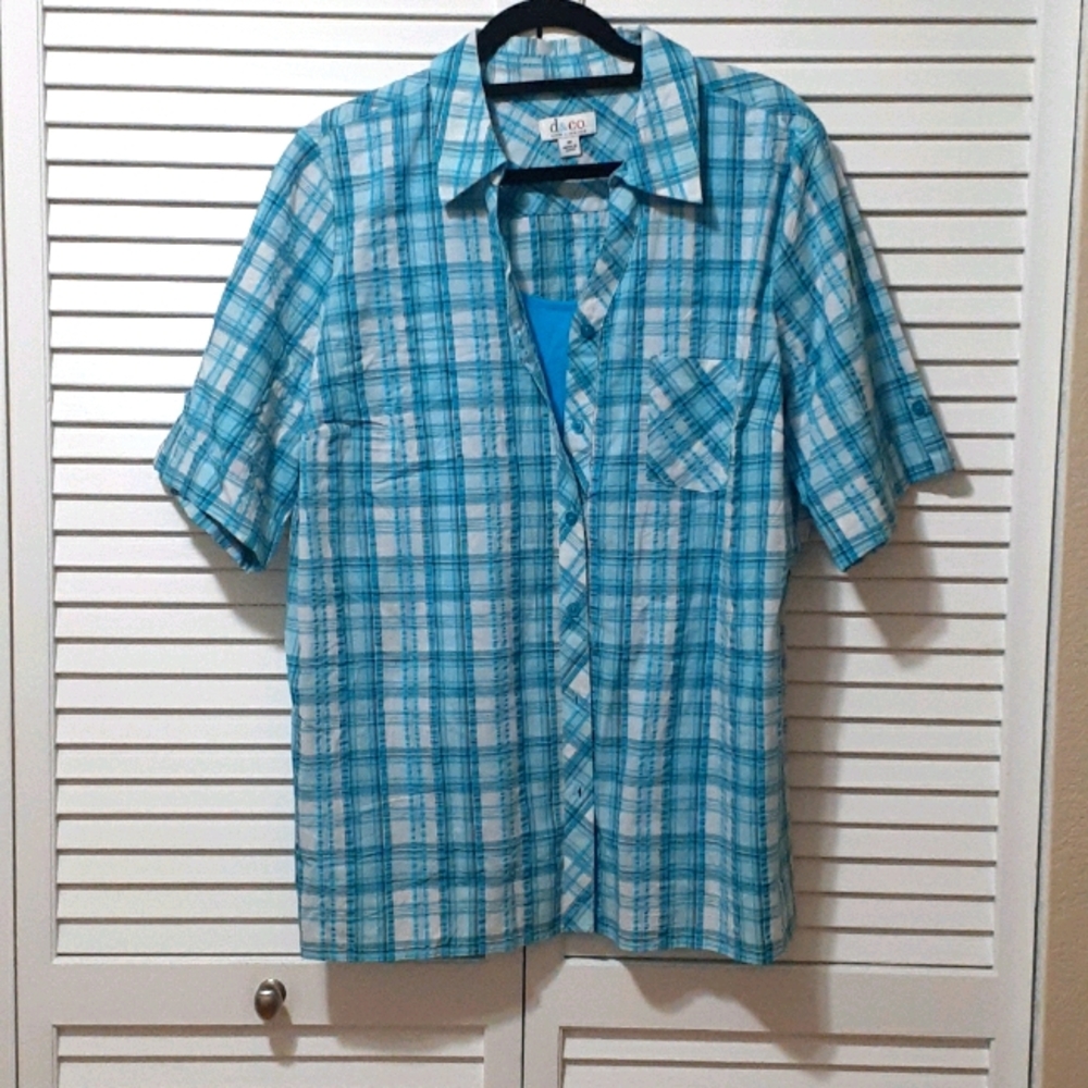 D & CO plated blouse size 1x